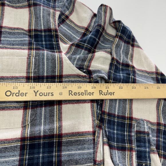 Abercrombie & Fitch Shirt Mens Medium Blue Red Plaid Soft AF Flannel Button Down - Picture 6 of 7